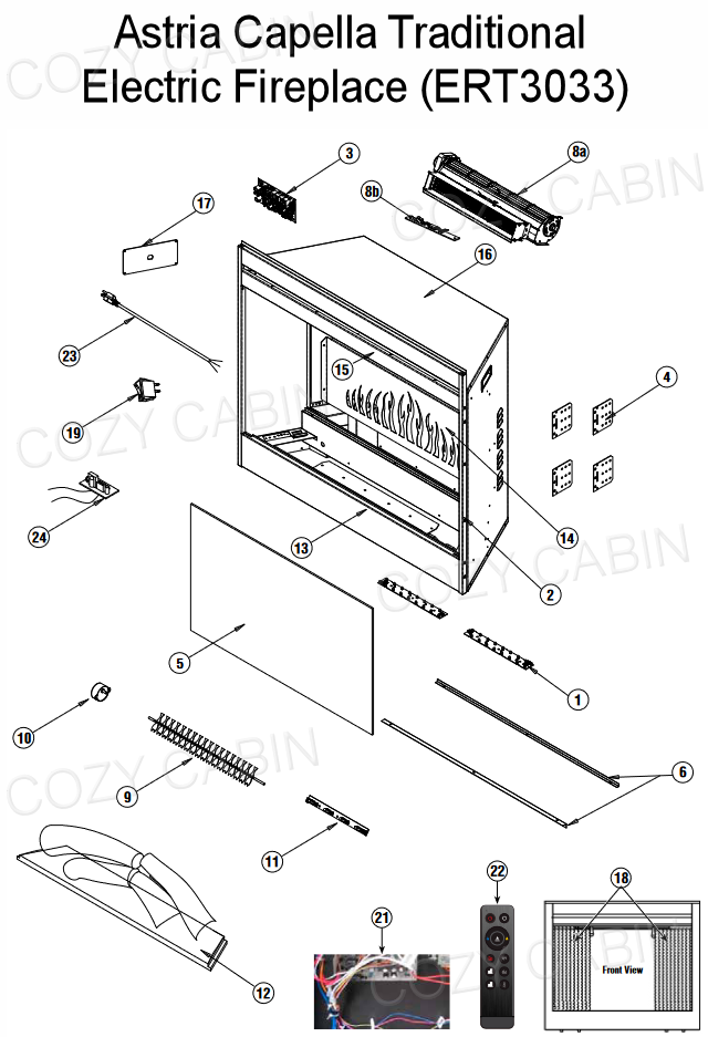 Astria Traditional Electric Fireplace (ERT3033) (ERT3033) The Cozy